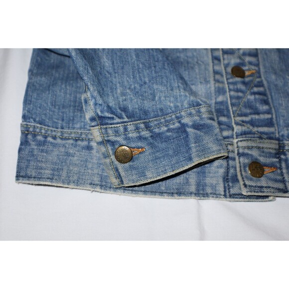 Vtg Womens Lee Rider Sanforized Union Made USA Denim Trucker Jacket 153438 Short - Picture 6 of 12